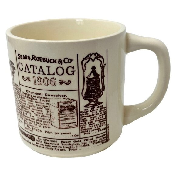 Sears Roebuck Company Catalog 1906 Advertising Ceramic Coffee Mug Cup Vtg - Picture 1 of 7